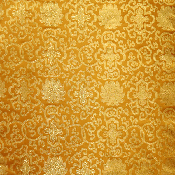 Tibetan Lotus Brocade Fabric - Yellow