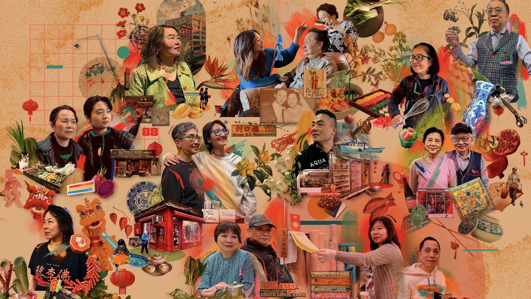 Portraits of many members of the NYC Chinatown community