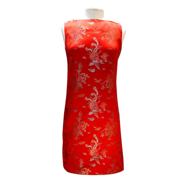 Brocade Shift Dress - Ruby Dragon