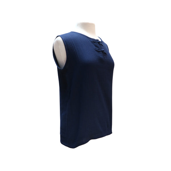 Sleeveless A-Line Top navy