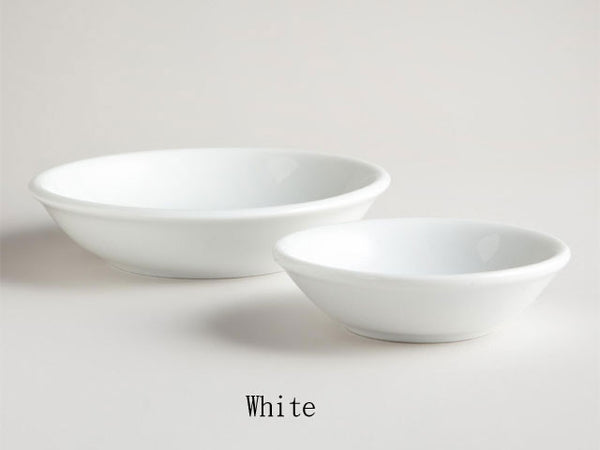 White Ceramic Sauce Dish - Round in two sizes