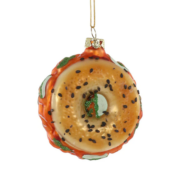 Bagel with Lox Glass Ornament