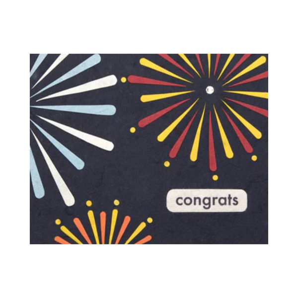 Good Paper's "congrats fireworks" card