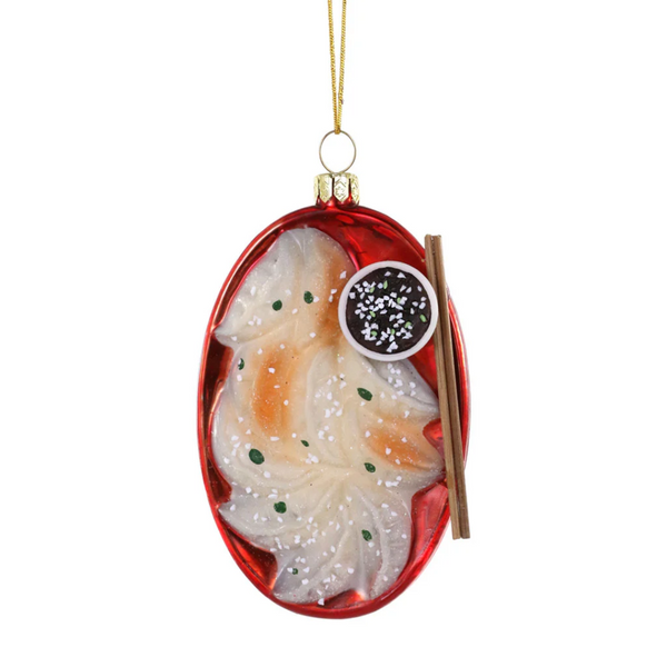 Pan Fried Dumpling Glass Ornament