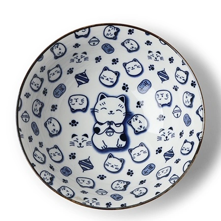 Maneki Neko Blue Bowl