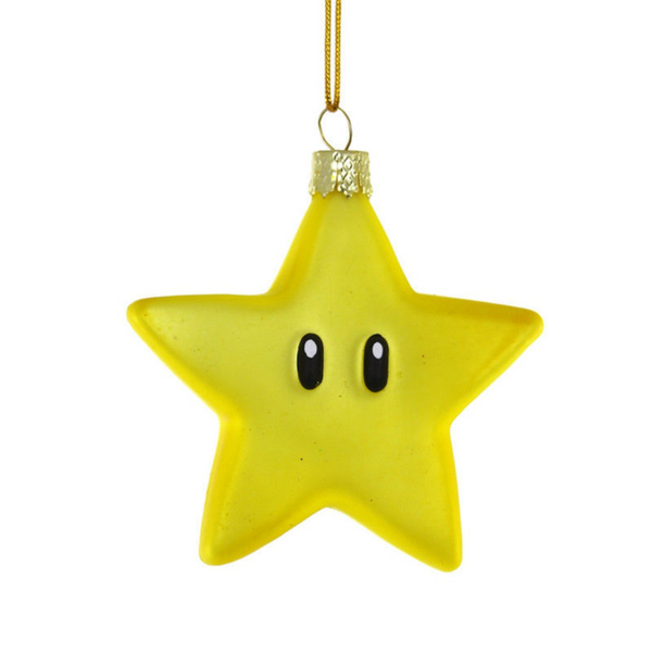 Yellow star ornament with eyes